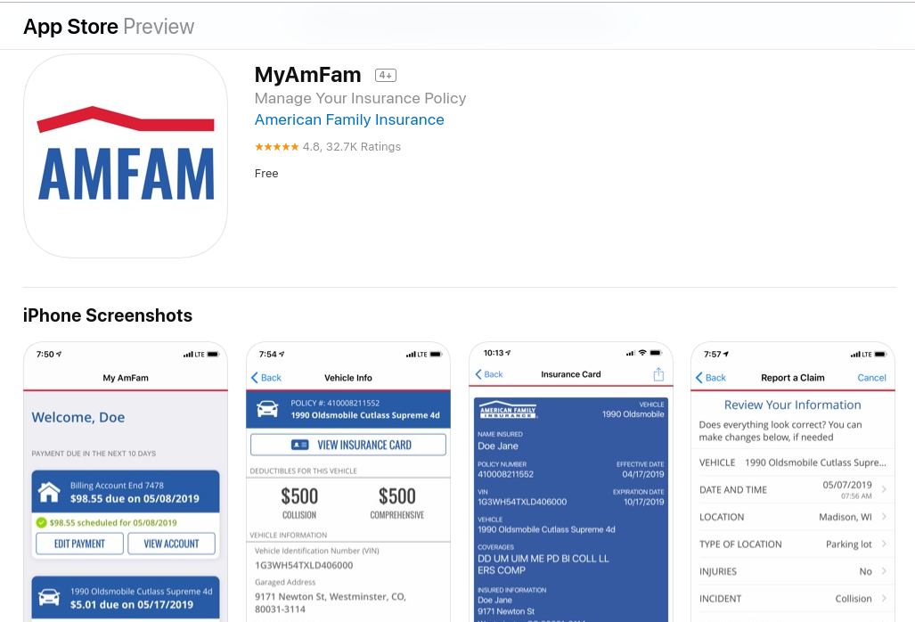 American Family MyAmFam iOS