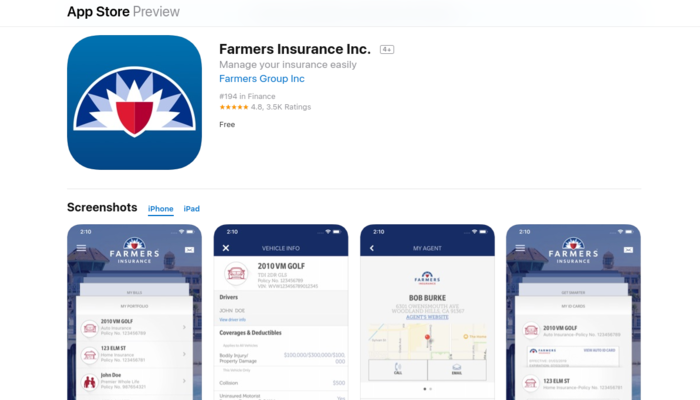 A screenshot of Farmer's App on iOS store
