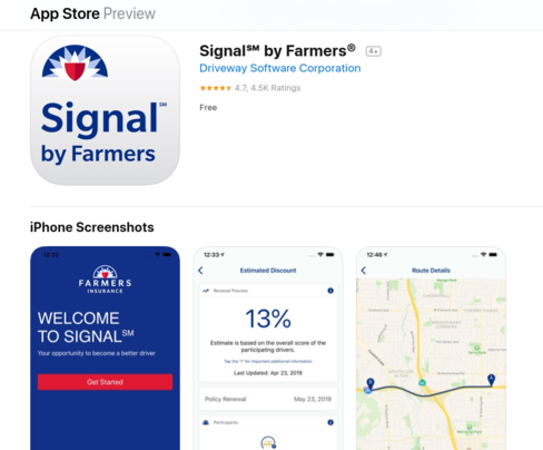 Screenshot of Signal by Farmers on iOS store