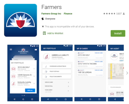 A screenshot of Farmer's App on Google Play store