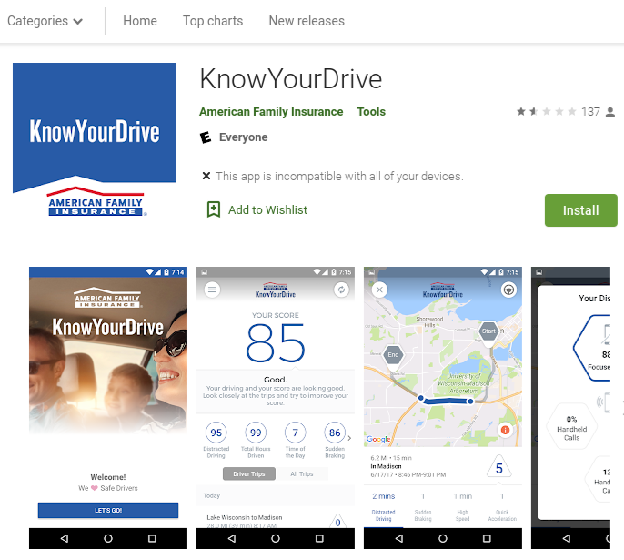 American Family KnowYourDrive Google Play