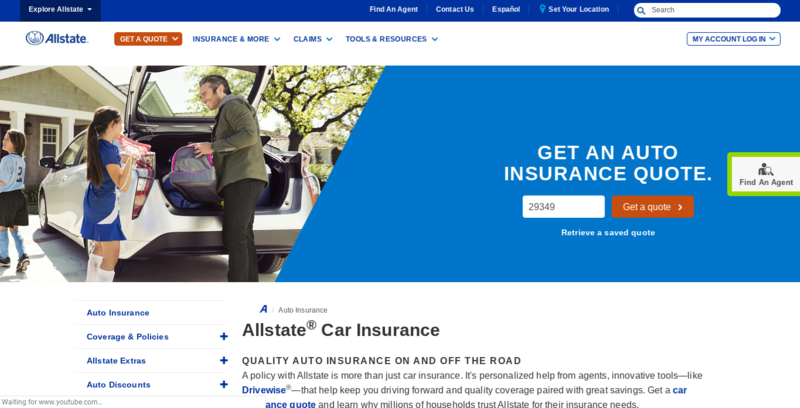 Allstate Insurance Page Top