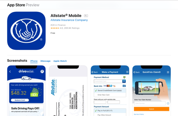 Allstate Mobile App iOS